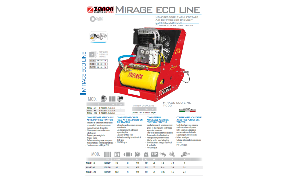 Zanon compressore per trattore mirage t.900 + 2 abbacchiatori Rabljeno - 4