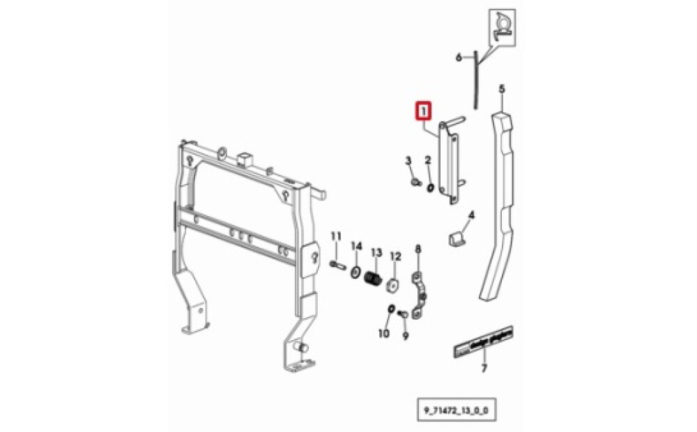 Cod. 0.007.9933.2 supporto sx - cofano - 1