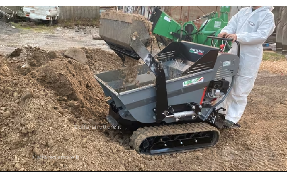 GIOR 600 Motocarriola Cingolata Cassone Dumper con Pala Autocaricante - Ribaltamento Idraulico - Totalmente Idrostatica Nuovo - 5