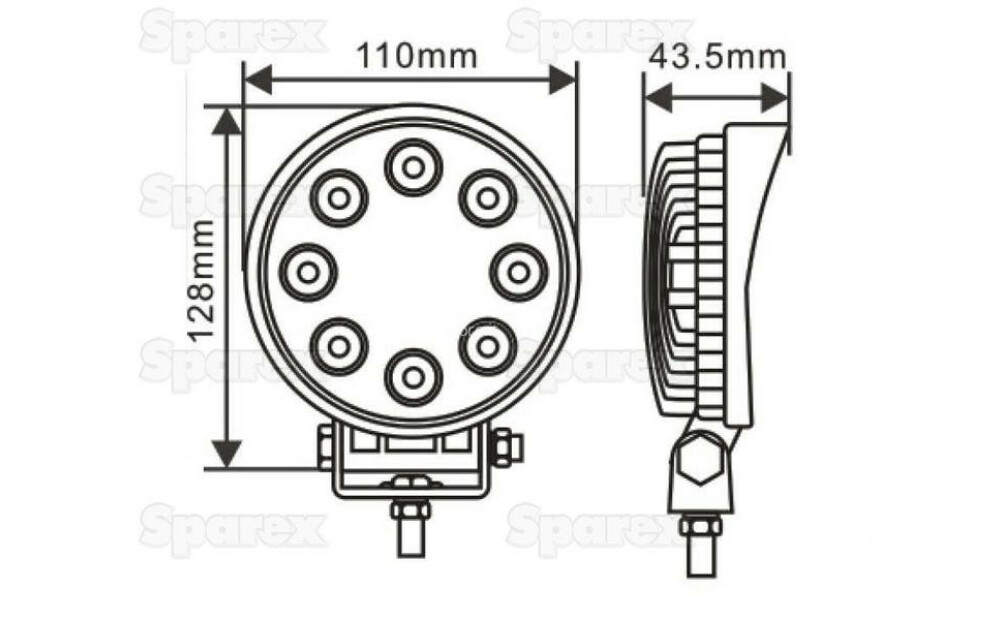 Faro da lavoro LED tondo, Class 3, 1600 Lumen, 10-30V - 2